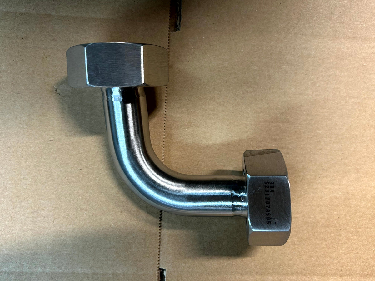 RJT to RJT Hygienic Elbow in stainless steel - view 4
