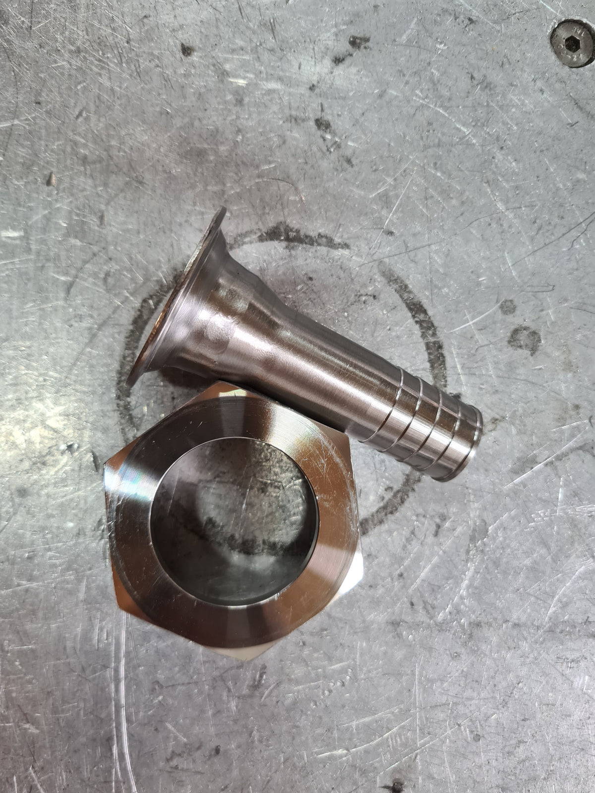 316 stainless steel RJT Female to Hosetail Adaptor - view 3