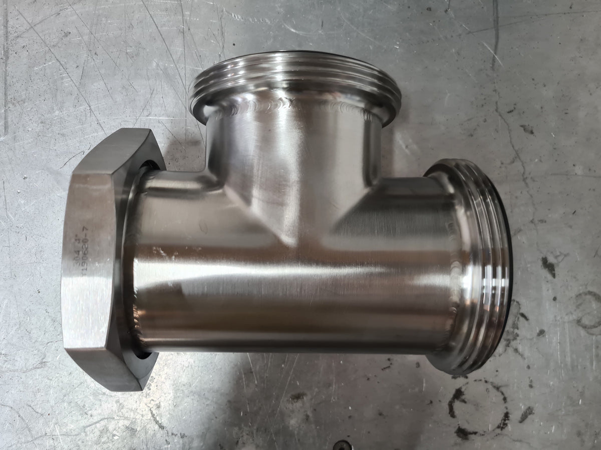 RJT Hygienic Normal Tee in stainless steel - view 2