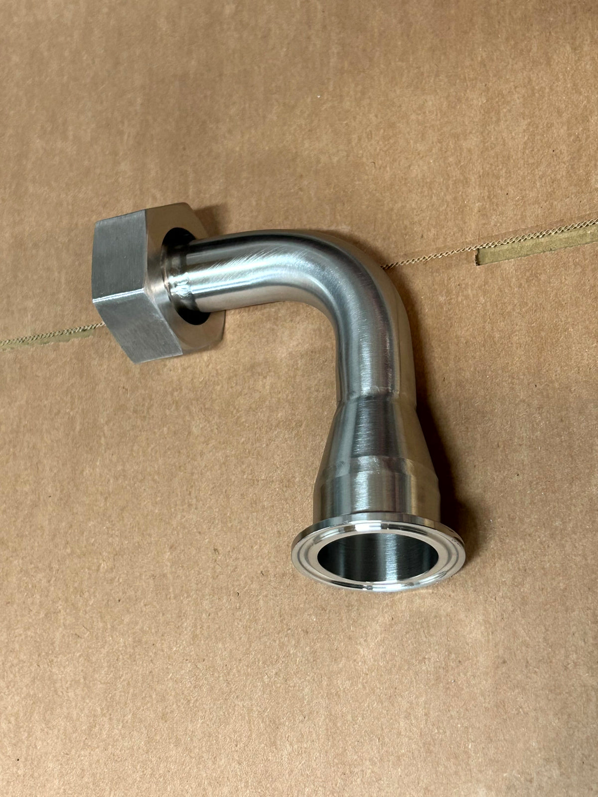 RJT to Tri-Clamp Hygienic Elbow in stainless steel - view 2