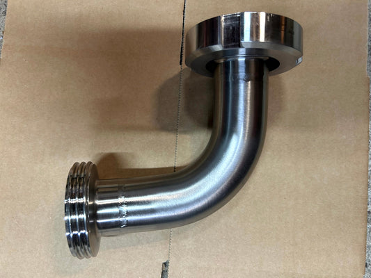 DIN to DIN Hygienic Elbow in stainless steel - view 1