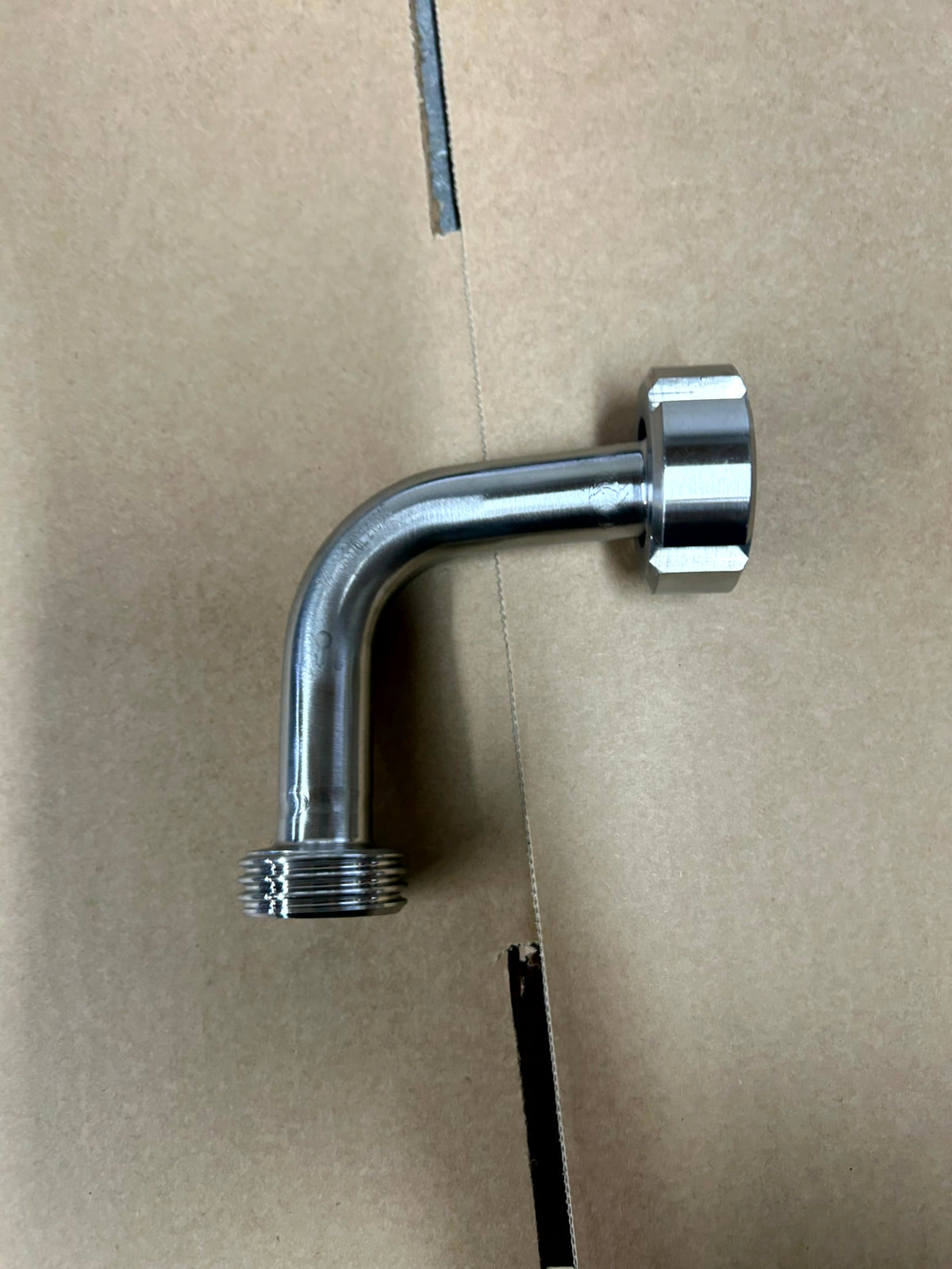 RJT to DIN Hygienic Elbow in stainless steel - view 2