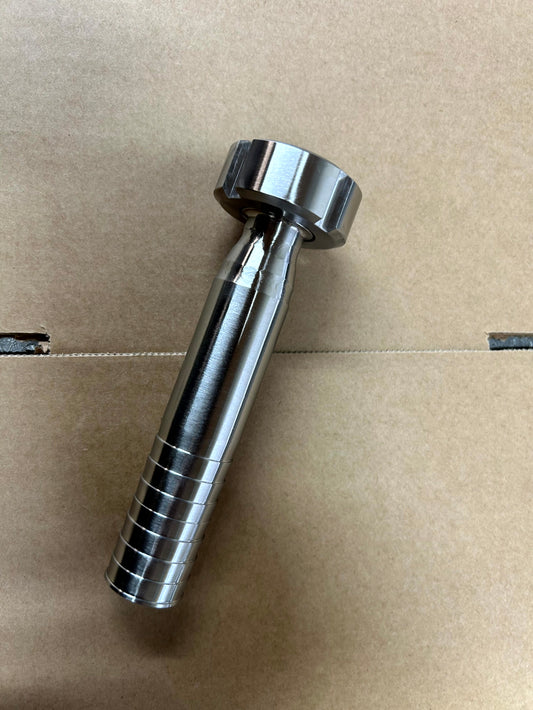 316 stainless steel DIN Female to Hosetail Adaptor - view 1
