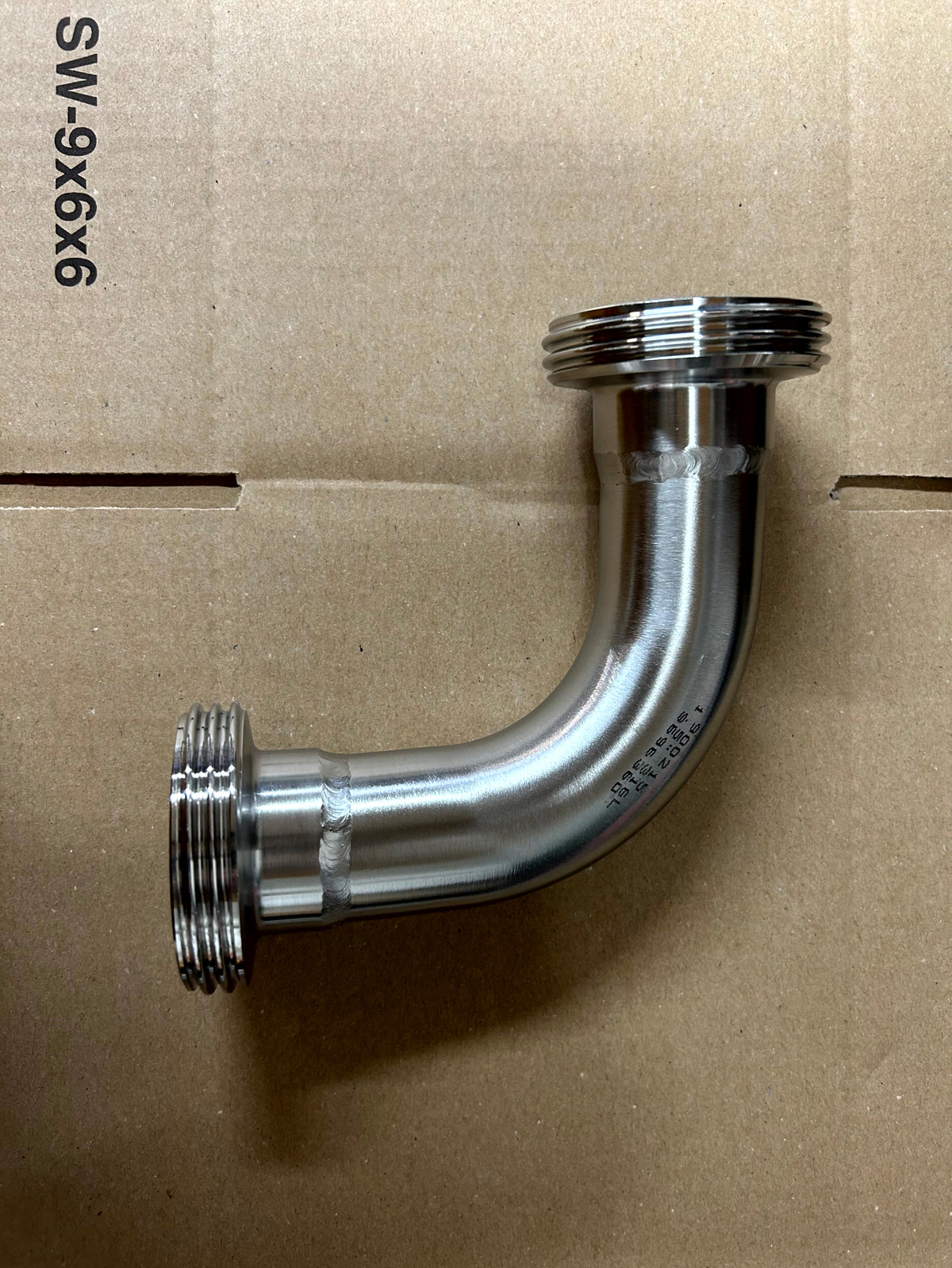 DIN to DIN Hygienic Elbow in stainless steel - view 2