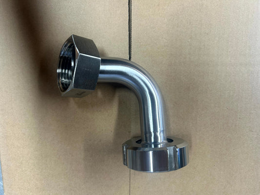 RJT to DIN Hygienic Elbow in stainless steel - view 1