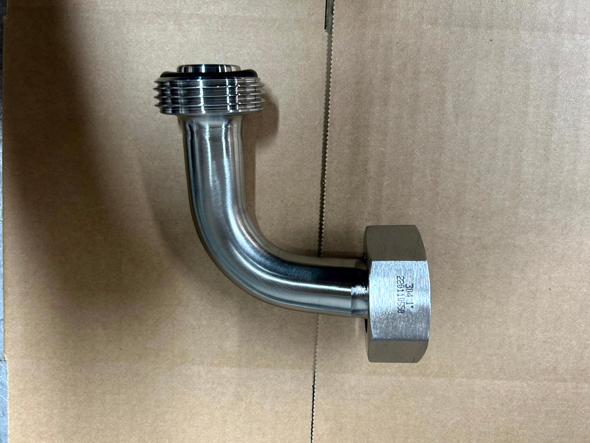 RJT to RJT Hygienic Elbow in stainless steel - view 2