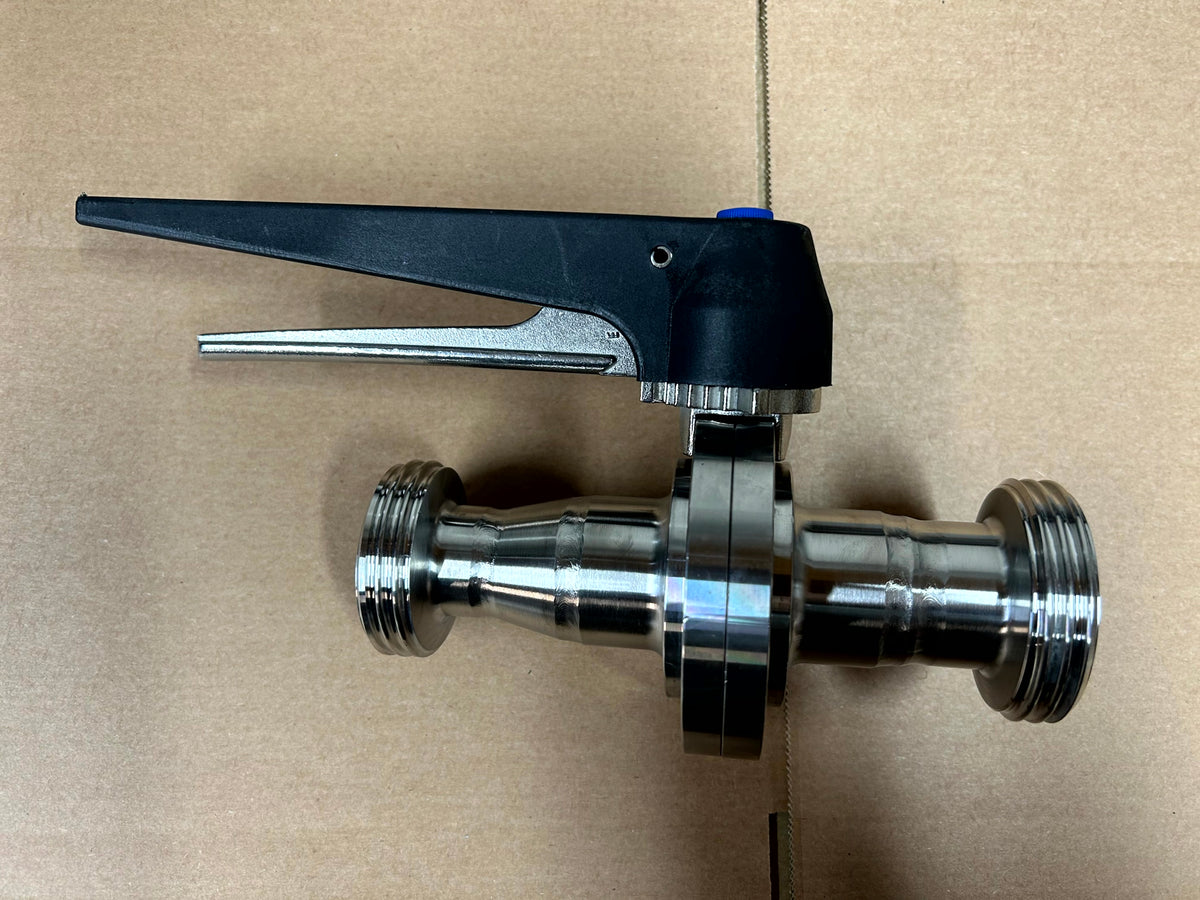 DIN to DIN Butterfly Valve in stainless steel - view 1